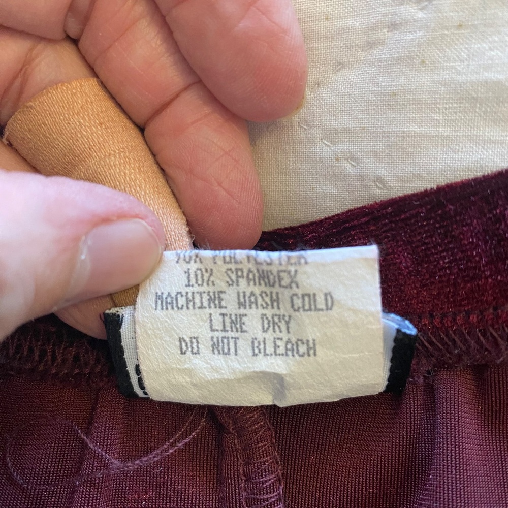 Believe Burgundy Velour Straight Leg Pants Y2K Lounge Size 8 - Picture 8 of 16